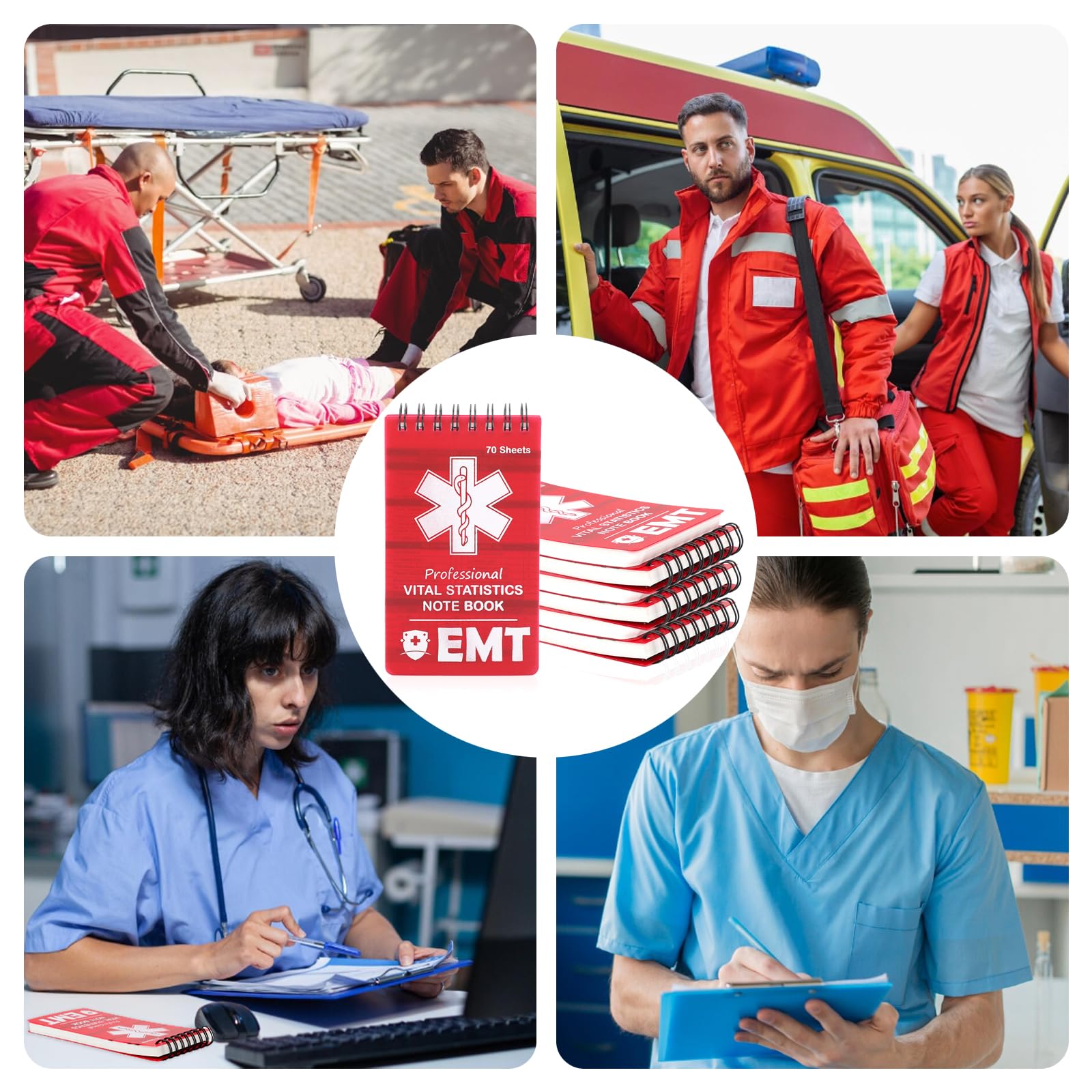 Amazon | WANGDEFA Emt Vitals メモ帳 Ems Field Notebook 3x5